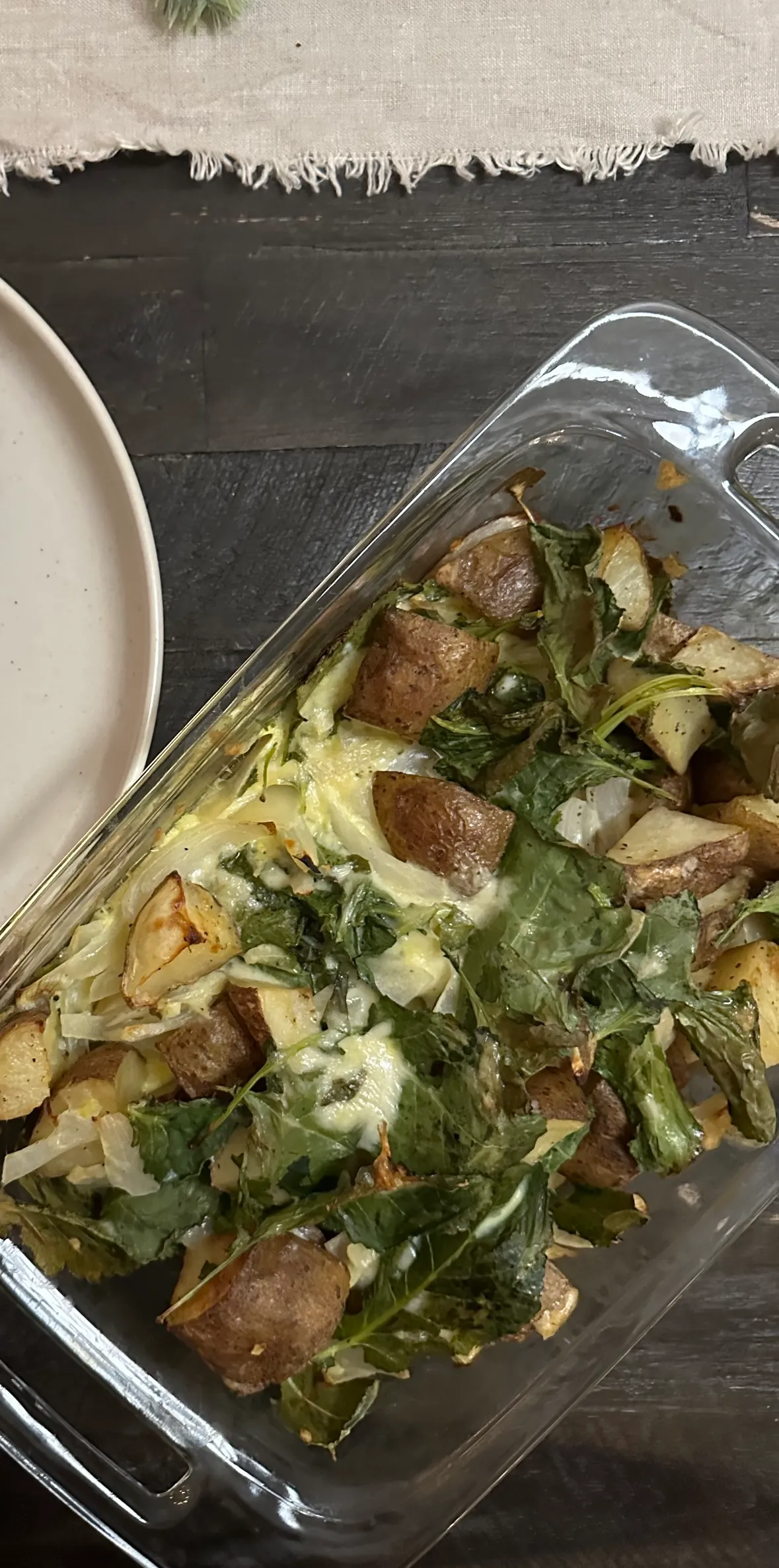 Kale and Potato Gratin, an easy Christmas sides recipe from Kee To Wellness